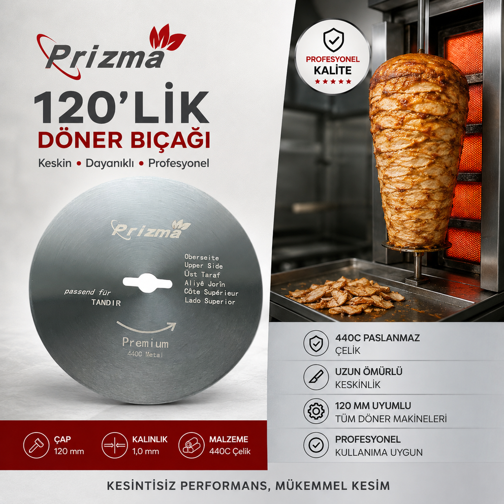 120 mm Premium Döner Bıçağı – Tandir / Jet Uyumlu