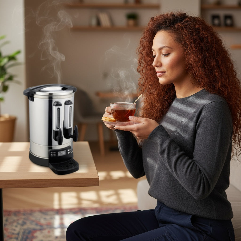 Prizma Digitaler Samowar – frisch servierter Tee im Gastronomiebetrieb
